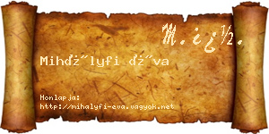 Mihályfi Éva névjegykártya